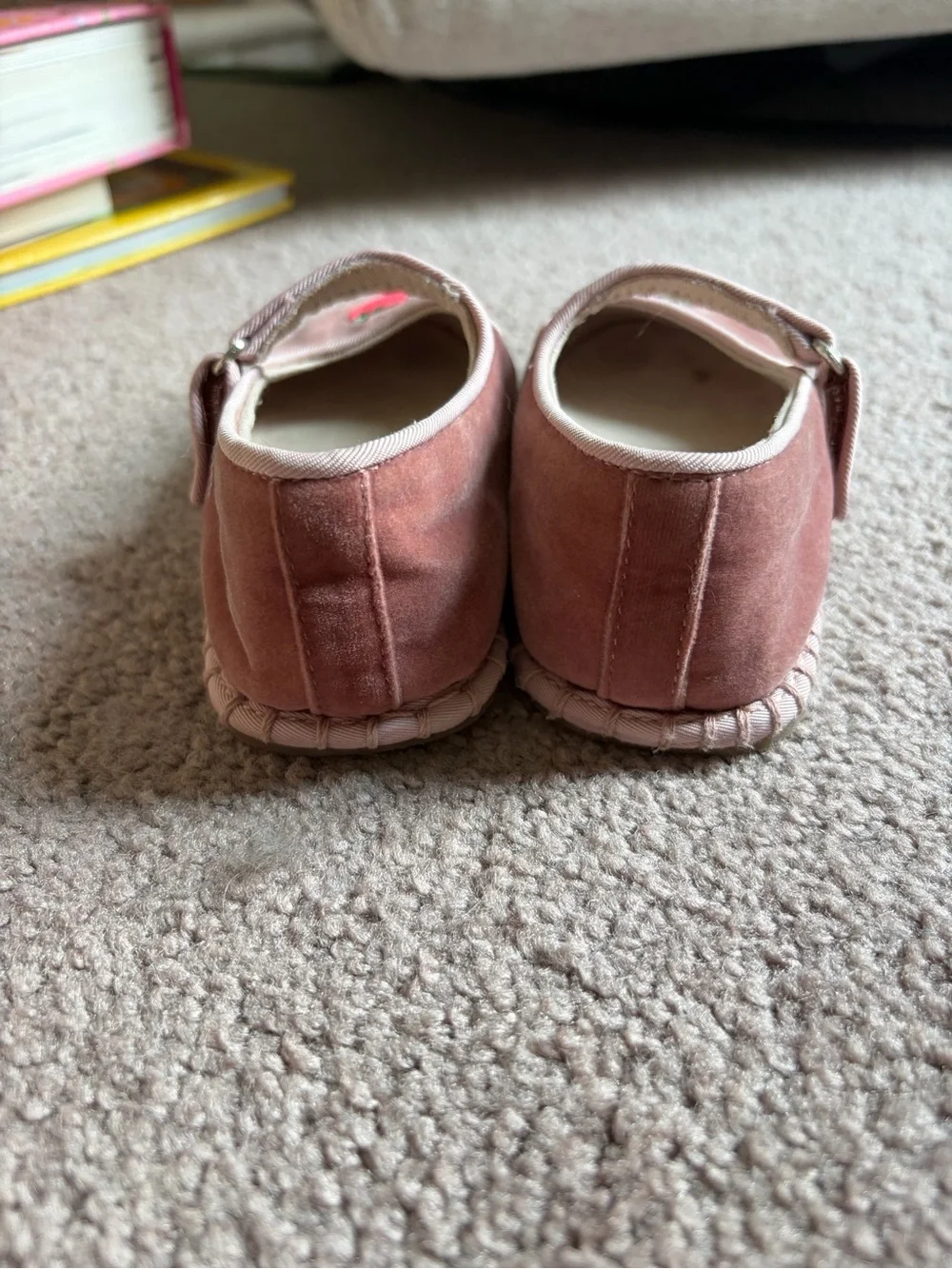 ZARA Pink velvet Mary Janes with Strawberry Embroidery size 24